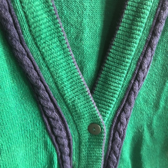 Nuovo Industrial Womans Sweater Button Down Green w Black Trimming Size S - Picture 3 of 5